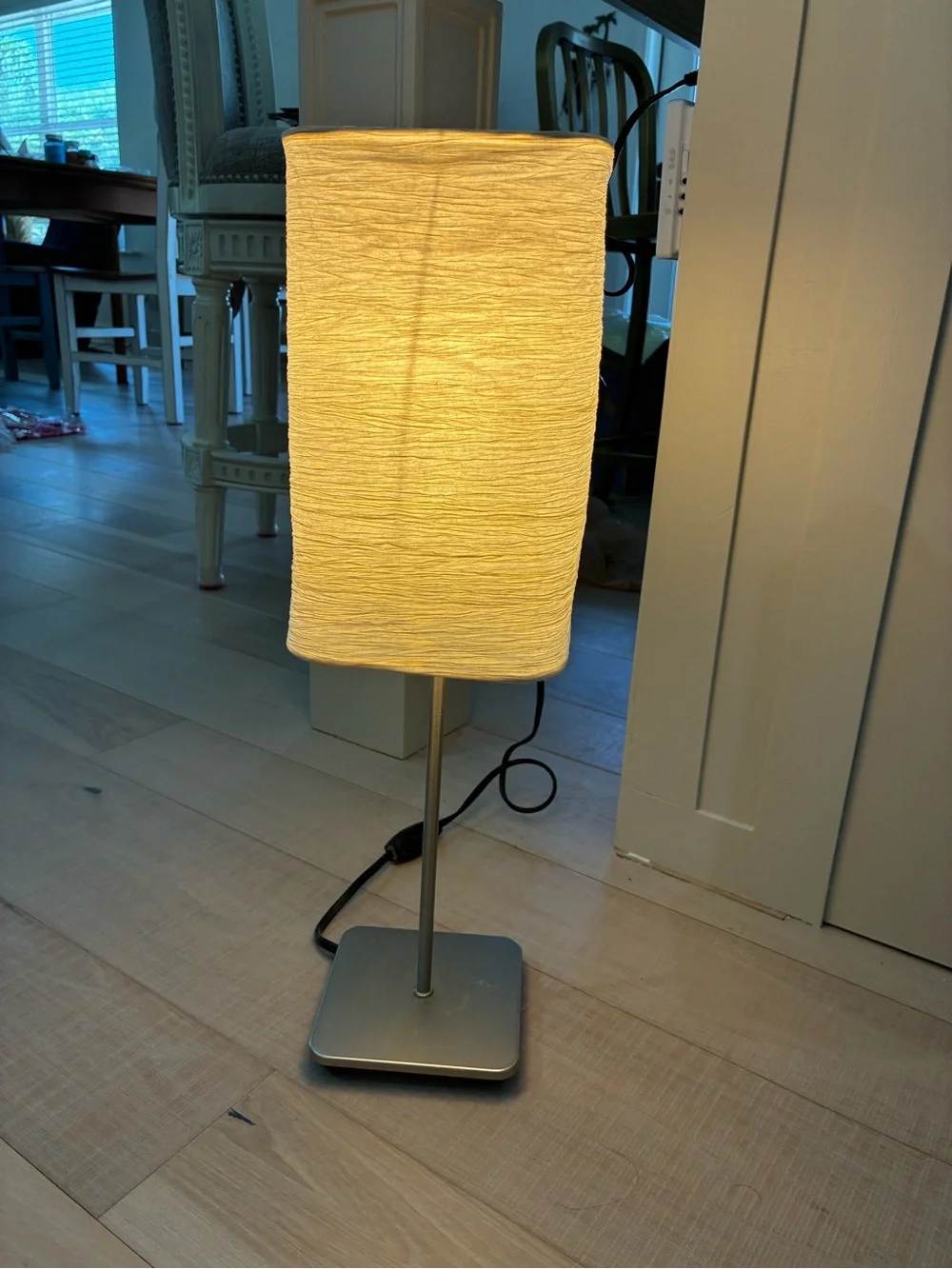 IKEA ORGEL MAGNARP VRETEN Table Lamp Shade Rice Paper 20” Brush Silver Metal
